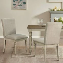 Cheapest 💯 Martha Stewart Fiona Upholstered Dining Chair With Turned Wood Legs- Set Of 2 🥰