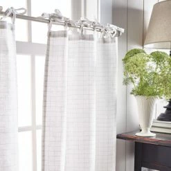 Deals ✔️ Martha Stewart Plaid Tie Top Curtain Tier And Valance Set White/black ⌛ -Martha Stewart Sales unnamed file 2596