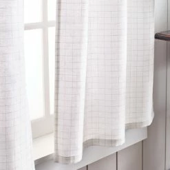 Deals ✔️ Martha Stewart Plaid Tie Top Curtain Tier And Valance Set White/black ⌛ -Martha Stewart Sales unnamed file 2597