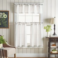 Deals ✔️ Martha Stewart Plaid Tie Top Curtain Tier And Valance Set White/black ⌛ -Martha Stewart Sales unnamed file 2598