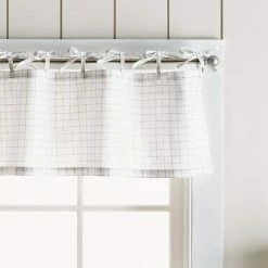 Deals ✔️ Martha Stewart Plaid Tie Top Curtain Tier And Valance Set White/black ⌛ -Martha Stewart Sales unnamed file 2599