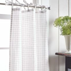 Deals ✔️ Martha Stewart Plaid Tie Top Curtain Tier And Valance Set White/black ⌛ -Martha Stewart Sales unnamed file 2602