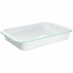 Top 10 👏 Martha Stewart Enamel On Steel 13in X 9in Rectangular Container In White And Mint - 13 X 9 Inch 👏