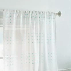 Best Sale ❤️ Martha Stewart Montauk Clip Dot Sheer Rod Pocket Curtain Panel Pair Seafoam 😀 -Martha Stewart Sales unnamed file 2689
