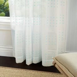 Best Sale ❤️ Martha Stewart Montauk Clip Dot Sheer Rod Pocket Curtain Panel Pair Seafoam 😀 -Martha Stewart Sales unnamed file 2690