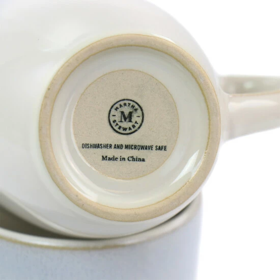 Discount ๐ Martha Stewart Blue Rim 6 Piece 13 Ounce Stoneware Cup Set In Blue - White/Blue ๐ 3 Discount ๐ Martha Stewart Blue Rim 6 Piece 13 Ounce Stoneware Cup Set In Blue - White/Blue ๐ - Image 3