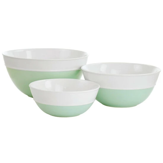 Wholesale 🥰 Martha Stewart 3 Piece Stoneware Serving Bowl Set In Mint And White - 3 Piece 😉 1 Wholesale 🥰 Martha Stewart 3 Piece Stoneware Serving Bowl Set In Mint And White - 3 Piece 😉