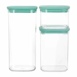 Hot Sale 🔔 Martha Stewart 3 Piece Plastic Stackable Container Set In Mint Green - 3 Piece 🌟