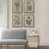 Outlet 🤩 Martha Stewart Herbal Botany Green Framed Linen Canvas 4 Piece Set ✔️
