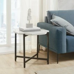 Best reviews of 🌟 Elora White/ Black End Table By Martha Stewart 💯