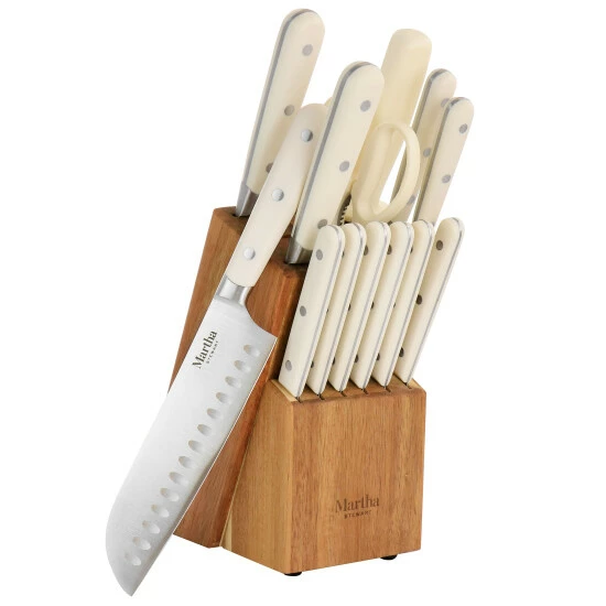Cheap ๐ Martha Stewart Stainless Steel 14pc Cutlery And Knife Block Set In Cream ๐ 1 Cheap ๐ Martha Stewart Stainless Steel 14pc Cutlery And Knife Block Set In Cream ๐
