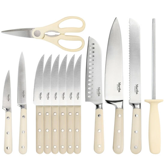 Cheap ๐ Martha Stewart Stainless Steel 14pc Cutlery And Knife Block Set In Cream ๐ 2 Cheap ๐ Martha Stewart Stainless Steel 14pc Cutlery And Knife Block Set In Cream ๐ - Image 2