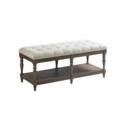 Cheap 🔔 Martha Stewart Highland Ivory Tufted Accent Bench With Shelf 🎁 -Martha Stewart Sales unnamed file 2982