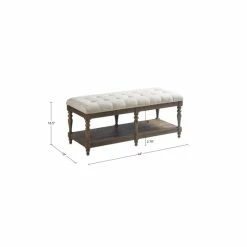 Cheap 🔔 Martha Stewart Highland Ivory Tufted Accent Bench With Shelf 🎁 -Martha Stewart Sales unnamed file 2987