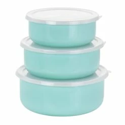 New 🔥 Martha Stewart 6 Piece Nesting Container And Lid Set In Aqua ✔️
