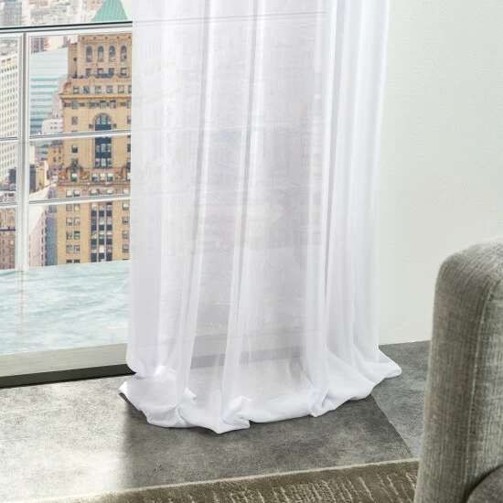 New 🤩 Martha Stewart Glacier Sheer Rod Pocket Curtain Panel Pair Silver ✨ 10 New 🤩 Martha Stewart Glacier Sheer Rod Pocket Curtain Panel Pair Silver ✨ - Image 10