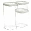 Best Pirce 🛒 Martha Stewart 3 Piece Square Plastic Stackable Container Set In Ivory - 3 Pc ✨