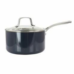 Best reviews of 🔥 Martha Stewart 3.5 Quart Aluminum Saucepan In Dark Gray With Lid ✔️
