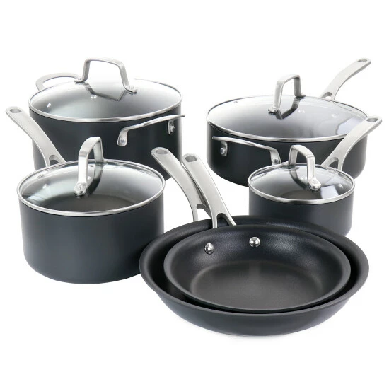 New π Martha Stewart 10 Piece Aluminum Cookware Set In Matte Black π 1 New π Martha Stewart 10 Piece Aluminum Cookware Set In Matte Black π