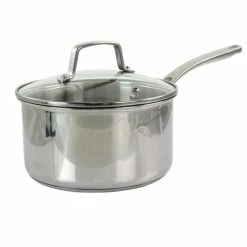 Brand new 🎁 Martha Stewart 3.5 Quart Stainless Steel Saucepan With Glass Lid ⭐