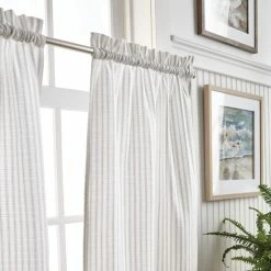 Cheap 🧨 Martha Stewart Ticking Stripe 3-piece Curtain Tier And Valance Set Grey ⭐ -Martha Stewart Sales unnamed file 3132