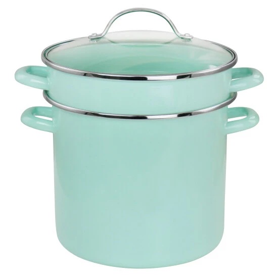 Flash Sale 👍 Martha Stewart 8 Quart Dual Stock Pot And Steamer Set In Aqua 😍 1 Flash Sale 👍 Martha Stewart 8 Quart Dual Stock Pot And Steamer Set In Aqua 😍