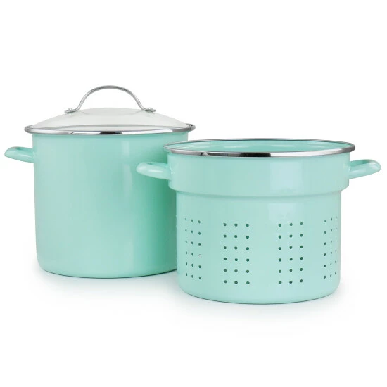 Flash Sale 👍 Martha Stewart 8 Quart Dual Stock Pot And Steamer Set In Aqua 😍 2 Flash Sale 👍 Martha Stewart 8 Quart Dual Stock Pot And Steamer Set In Aqua 😍 - Image 2