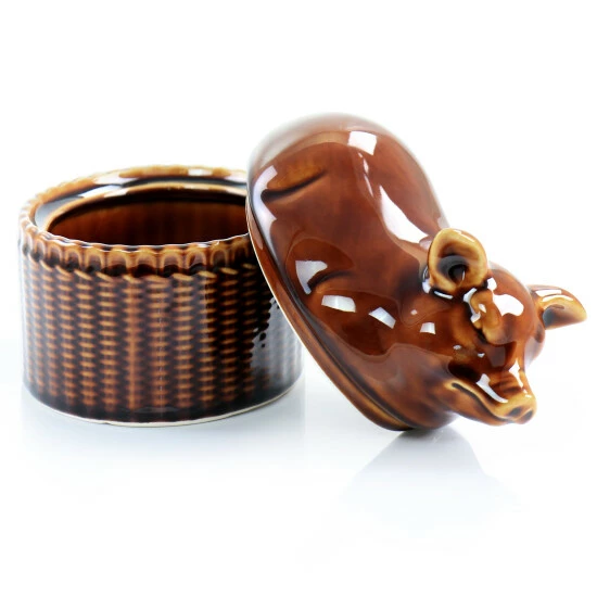 Buy ๐ Martha Stewart 6in Stoneware Sculpted Pig Covered Oval Baker In Brown ๐ 2 Buy ๐ Martha Stewart 6in Stoneware Sculpted Pig Covered Oval Baker In Brown ๐ - Image 2