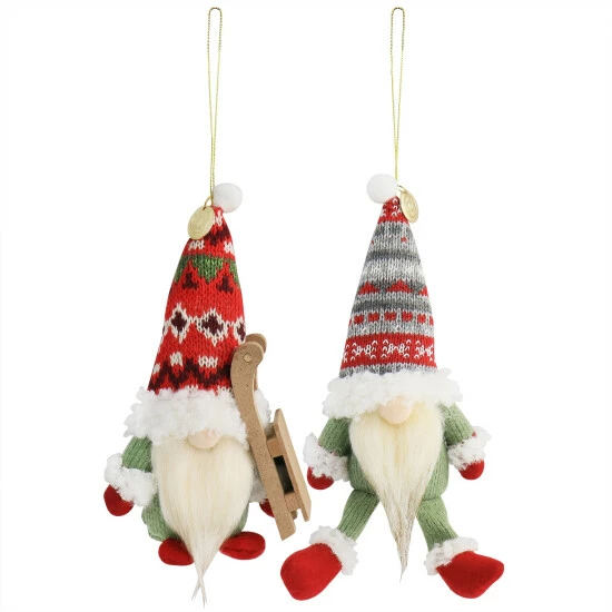 New ๐งจ Martha Stewart Holiday Plush Gnome 2 Piece Ornament Set Green And Red ๐ 1 New ๐งจ Martha Stewart Holiday Plush Gnome 2 Piece Ornament Set Green And Red ๐
