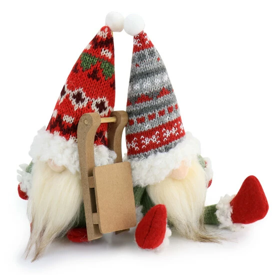New ๐งจ Martha Stewart Holiday Plush Gnome 2 Piece Ornament Set Green And Red ๐ 2 New ๐งจ Martha Stewart Holiday Plush Gnome 2 Piece Ornament Set Green And Red ๐ - Image 2