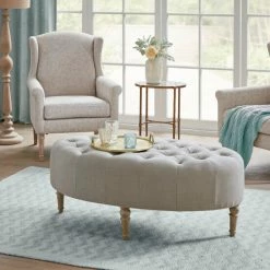 Promo 🥰 Clara Accent Ottoman By Martha Stewart Linen 🌟 -Martha Stewart Sales unnamed file 325