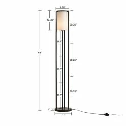 Outlet ❤️ Martha Stewart Charlton Floor Lamp With Glass Cylinder Shade - Dia.11" X 63"H 🛒 -Martha Stewart Sales unnamed file 3300