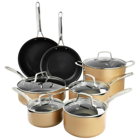 Deals ✔️ Martha Stewart 12 Piece Hard Anodized Nonstick Aluminum Cookware Set In Copper - 12 Piece Set ✨ 1 Deals ✔️ Martha Stewart 12 Piece Hard Anodized Nonstick Aluminum Cookware Set In Copper - 12 Piece Set ✨