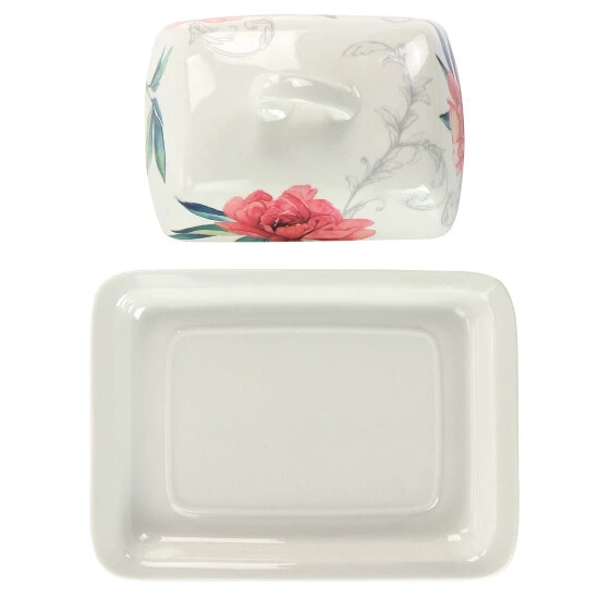 Promo 🛒 Martha Stewart Fine Ceramic 7.5 Inch Butter Dish In Floral Designs 🤩 4 Promo 🛒 Martha Stewart Fine Ceramic 7.5 Inch Butter Dish In Floral Designs 🤩 - Image 4