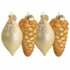 Hot Sale 🔔 Martha Stewart Holiday Pointy Ball And Pinecone 4Pc Ornament Set Gold 👏