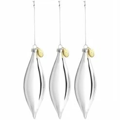 Wholesale 😉 Martha Stewart Holiday Double Pointed 3 Piece Ornament Set In Silver 🥰