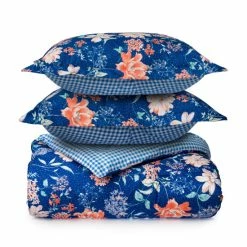 Budget 🔔 Martha Stewart Everyday Floral And Check Print 3 Piece Comforter Set 💯 -Martha Stewart Sales unnamed file 3500