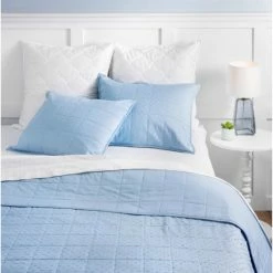 Discount 😉 Martha Stewart Brynn Texture 3 Piece Quilt Set Soft Blue 🥰 -Martha Stewart Sales unnamed file 3584