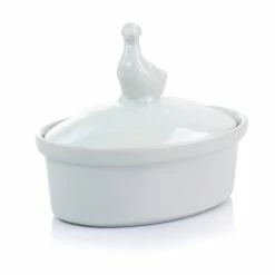 Top 10 ⌛ Martha Stewart 5.7 Inch Oval Ceramic Goose Container With Lid In White - 8oz 😀