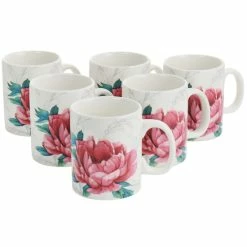 Best reviews of 😍 Martha Stewart 16oz Fine Ceramic Decorated Floral 6 Piece Mug Set ❤️