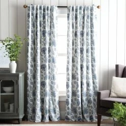 Best Sale 👍 Martha Stewart Jakarta Back Tab Curtain Panel Pair Indigo 🔔