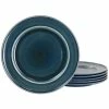 Best Sale 🎁 Martha Stewart 10.5 Inch Speckle Glazed 6 Piece Dinner Plate Set In Blue - 10.70 Inches ✨