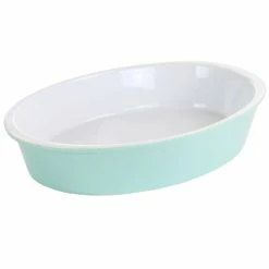 Brand new ✔️ Martha Stewart 13 Inch X 9.5 Inch Stoneware Oval Baker In Turquoise 👏