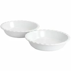 Cheapest 👍 Martha Stewart 2 Piece 9 Inch Stoneware Pie Dish Set In White 🔔