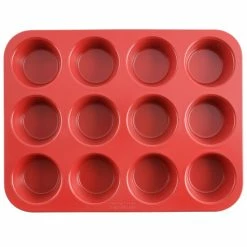 Budget 👍 Martha Stewart 12-Cup Nonstick Carbon Steel Muffin Pan In Red 🎁 -Martha Stewart Sales unnamed file 3928