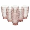 Cheap 💯 Martha Stewart 6 Piece Hobnail Handmade Glass Tumbler Set In Pink ⌛