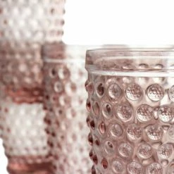Cheap 💯 Martha Stewart 6 Piece Hobnail Handmade Glass Tumbler Set In Pink ⌛ -Martha Stewart Sales unnamed file 402