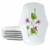 Flash Sale 😉 Martha Stewart Botanical Garden 6 Piece Fine Ceramic Plate Set- White - 6 Piece 🔥