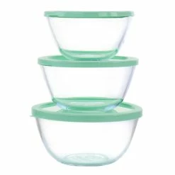 Promo 🧨 Martha Stewart 6 Piece Borosilicate Glass Prep Bowl Set With Plastic Lids - 6 Piece ⌛