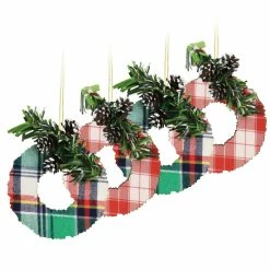 Top 10 💯 Martha Stewart Holiday Wreath Ornament 4 Piece Set In Red And Green 🛒
